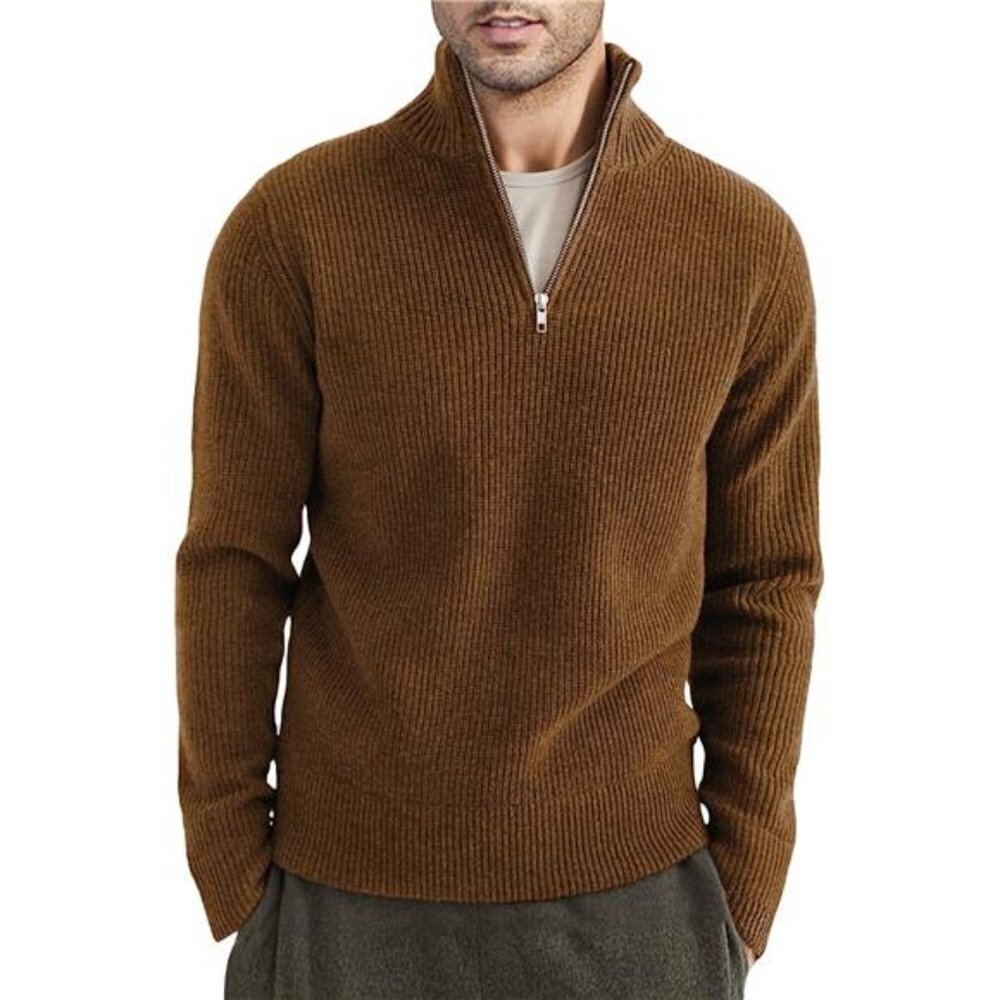 Slim Fit Quarter Zip Sweater Mock Neck Men's